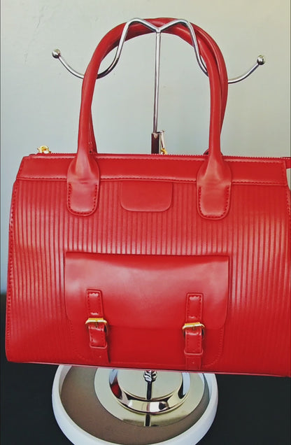 Ladies zipper stripe bag - Wine