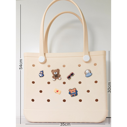 Beach Bag Cream - Large tote (incl Bag Charms)