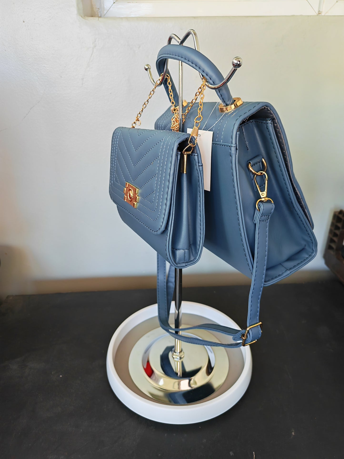 Ladies zipper plus extra bag - Blue
