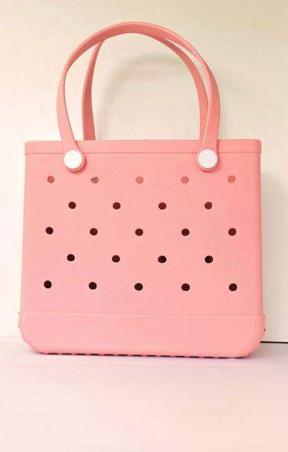 Beach Bag baby Pink- Large tote (incl Bag Charms)