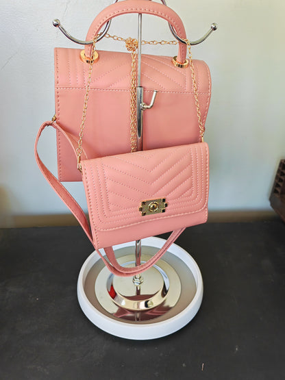 Ladies zipper plus extra bag - Pink