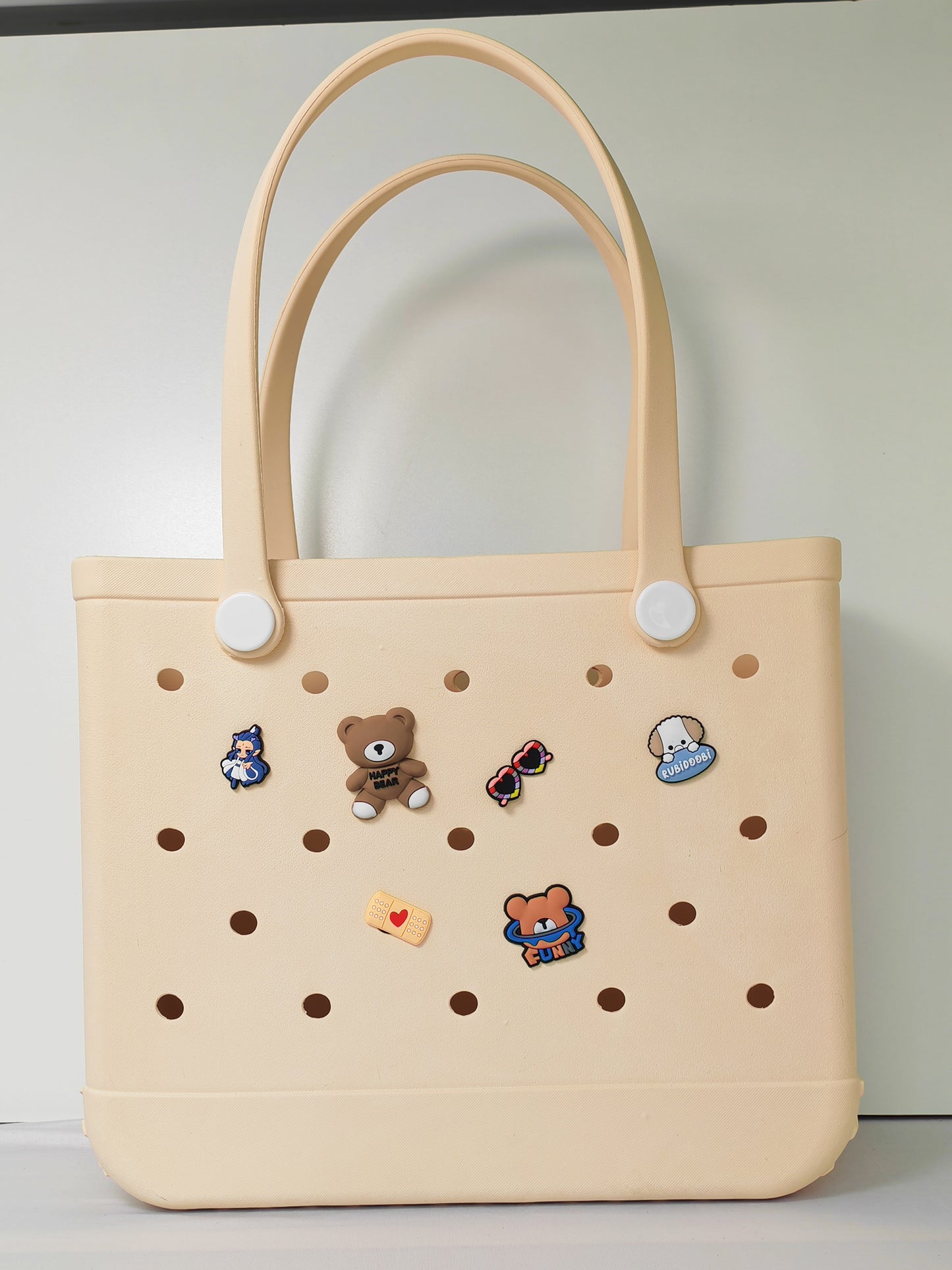 Beach Bag Cream - Large tote (incl Bag Charms)
