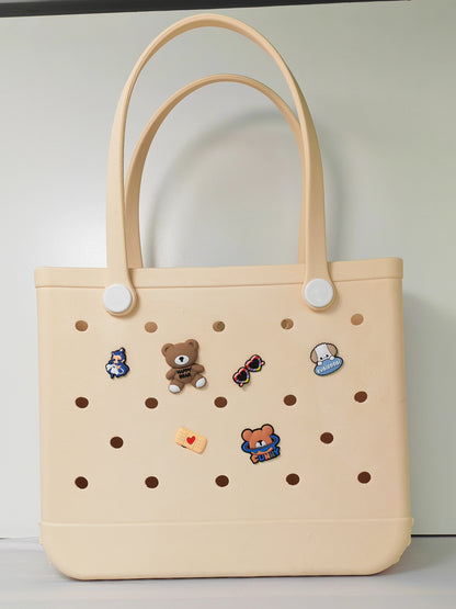 Beach Bag Cream - Large tote (incl Bag Charms)