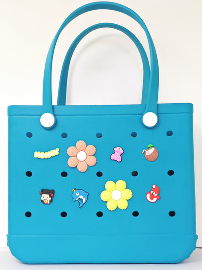Beach Bag Teal Large tote (incl Bag Charms)